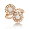 Bague 54 Bague Toi et Moi marguerites en or rose avec perles et diamants 58 Facettes 22-107