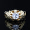 Bague 49 Bague jonc gravée en or jaune 18 carats et diamant 58 Facettes 22-548