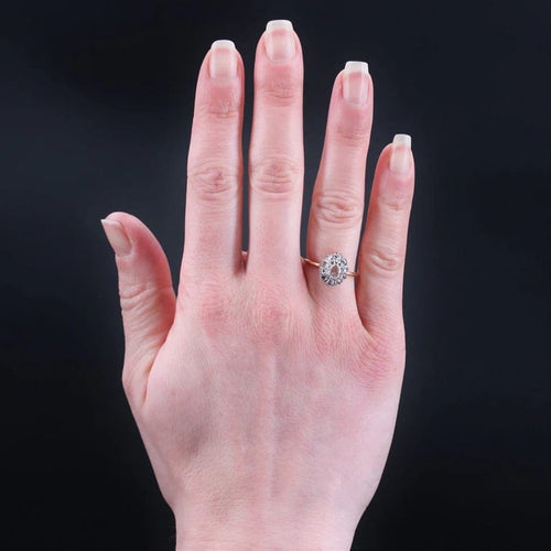 Bague 52 Bague Pompadour ancienne en or jaune 18 carats et diamants 58 Facettes 22-636