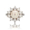Bague 53 Bague marguerite flocon en or blanc 18 carats, perle et diamants 58 Facettes 22-516