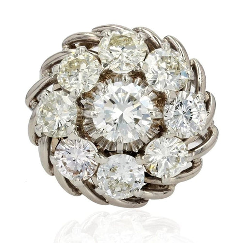 Bague 52 Bague marguerite en or blanc et platine sertie de diamants 58 Facettes 22-410