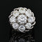 Bague 52 Bague marguerite en or blanc et platine sertie de diamants 58 Facettes 22-410