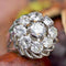 Bague 52 Bague marguerite en or blanc et platine sertie de diamants 58 Facettes 22-410
