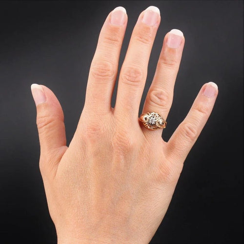 Bague 53 Bague vintage en or rose 18 carats et diamant 58 Facettes 22-263