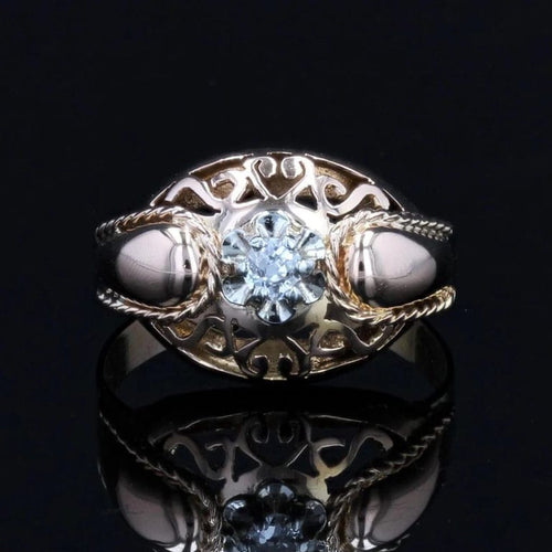 Bague 53 Bague vintage en or rose 18 carats et diamant 58 Facettes 22-263