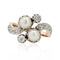 Bague 52 Bague toi et moi ancienne en or rose avec perles et diamants 58 Facettes 22-340