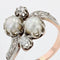 Bague 52 Bague toi et moi ancienne en or rose avec perles et diamants 58 Facettes 22-340