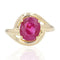 Bague 57 Bague tourbillon en or jaune 18 carats avec rubis ovale 58 Facettes 22-249