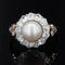 Bague 55 Bague marguerite ancienne perle fine et diamants en or rose 58 Facettes 19-642