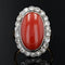 Bague 53 Bague Pompadour ancienne en or jaune 18 carats, platine, corail et diamants 58 Facettes 22-284