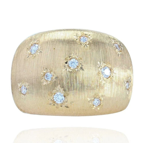 Bague 53 Bague jonc satinée en or jaune 18 carats et diamants 58 Facettes MS1014