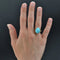 Bague 53 Bague feuillagée en or jaune 18 carats, turquoise et diamants 58 Facettes ANTURCH
