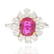 Bague 53 Bague fleur en or blanc 18 carats avec saphir rose et diamants 58 Facettes 22-236