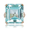 Bague 56 Bague rétro aigue-marine en or rose 18 carats 58 Facettes 21-844