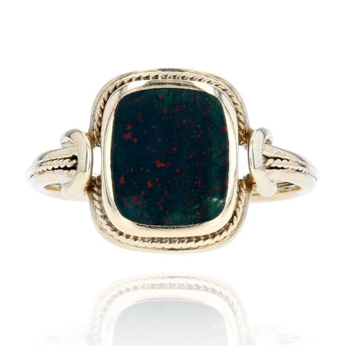 Bague 54 Bague ancienne en or jaune 18 carats et jaspe sanguin 58 Facettes 22-059