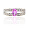 Bague 50 Bague saphir rose et diamants en or blanc 18 carats 58 Facettes 21-833