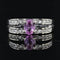 Bague 50 Bague saphir rose et diamants en or blanc 18 carats 58 Facettes 21-833