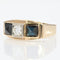 Bague 57 Bague jarretière Art déco en or jaune 18 carats, saphirs et diamant 58 Facettes 20-123