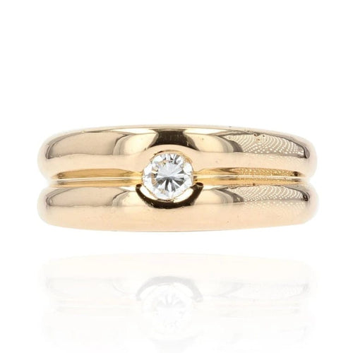 Bague 61 Bague jonc double en or jaune 18 carats et diamant 58 Facettes 22-005