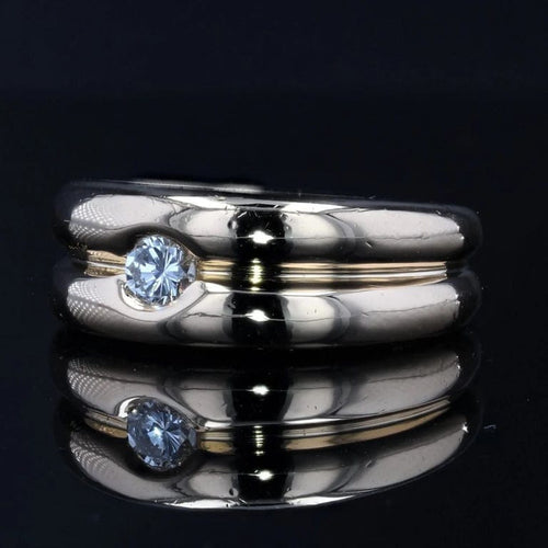 Bague 61 Bague jonc double en or jaune 18 carats et diamant 58 Facettes 22-005