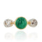 Bague 54 Bague émeraude cabochon et diamants en or jaune 18 carats 58 Facettes 21-727
