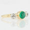 Bague 54 Bague émeraude cabochon et diamants en or jaune 18 carats 58 Facettes 21-727
