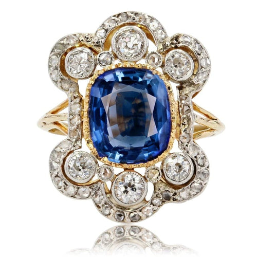 Bague 51 Bague Napoléon III en or jaune 18 carats, saphir et diamants 58 Facettes 21-370