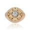 Bague 55 Bague dôme fleur vintage en or rose 18 carats et diamant 58 Facettes 21-354