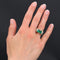 Bague 54 Bague Art déco en or rose avec émeraude et diamants 58 Facettes 21-549