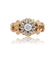 Bague 54 Bague solitaire rétro en or jaune 18 carats et platine, diamant 58 Facettes 21-340A