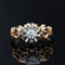 Bague 54 Bague solitaire rétro en or jaune 18 carats et platine, diamant 58 Facettes 21-340A
