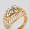 Bague 54 Bague dôme en or jaune 18 carats, platine et diamants 58 Facettes 20-031-55