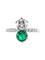 Bague 56 Bague toi et moi en platine avec émeraude et diamants 58 Facettes 19-438-51