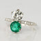Bague 56 Bague toi et moi en platine avec émeraude et diamants 58 Facettes 19-438-51