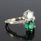 Bague 56 Bague toi et moi en platine avec émeraude et diamants 58 Facettes 19-438-51