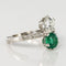 Bague 56 Bague toi et moi en platine avec émeraude et diamants 58 Facettes 19-438-51