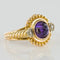 Bague 47 Bague ancienne en or jaune 18 carats avec améthyste et diamants 58 Facettes 19-431-54