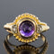 Bague 47 Bague ancienne en or jaune 18 carats avec améthyste et diamants 58 Facettes 19-431-54
