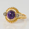 Bague 47 Bague ancienne en or jaune 18 carats avec améthyste et diamants 58 Facettes 19-431-54