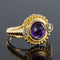 Bague 47 Bague ancienne en or jaune 18 carats avec améthyste et diamants 58 Facettes 19-431-54