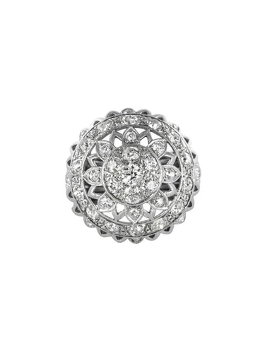 Bague 53 Bague cocktail en or blanc 18 carats et diamants 58 Facettes 19-588-51