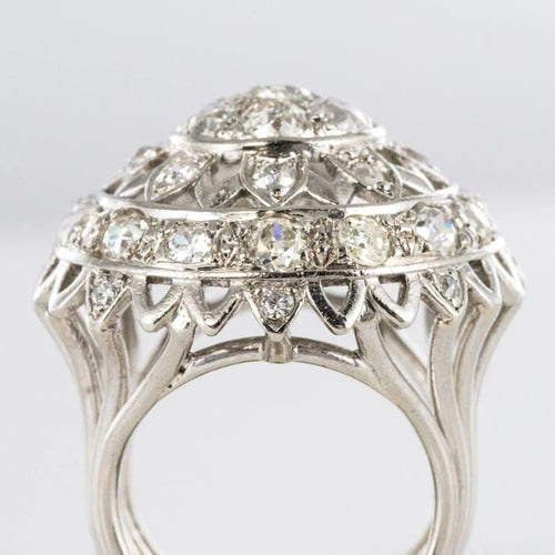 Bague 53 Bague cocktail en or blanc 18 carats et diamants 58 Facettes 19-588-51