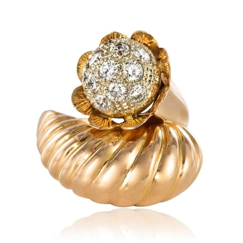 Bague 53 Bague couture en or jaune 18 carats et diamants 58 Facettes 19-360-57