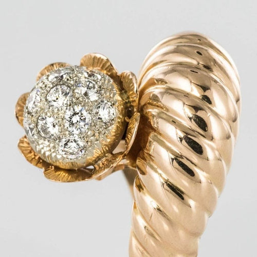 Bague 53 Bague couture en or jaune 18 carats et diamants 58 Facettes 19-360-57