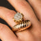 Bague 53 Bague couture en or jaune 18 carats et diamants 58 Facettes 19-360-57