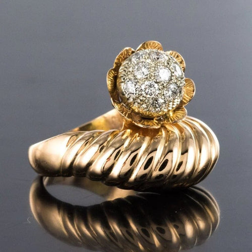 Bague 53 Bague couture en or jaune 18 carats et diamants 58 Facettes 19-360-57