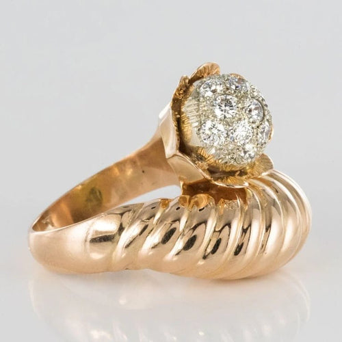 Bague 53 Bague couture en or jaune 18 carats et diamants 58 Facettes 19-360-57