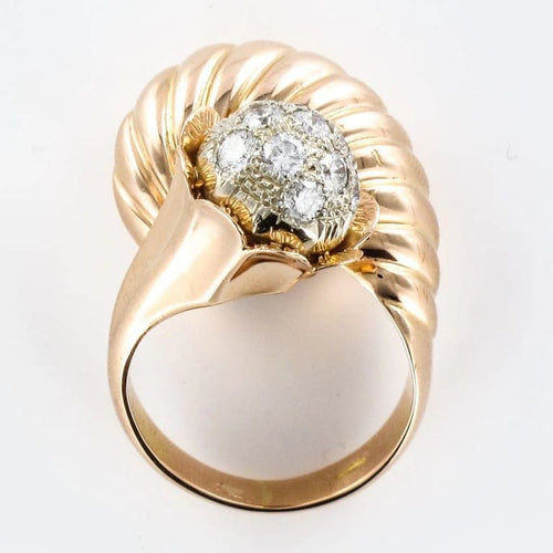 Bague 53 Bague couture en or jaune 18 carats et diamants 58 Facettes 19-360-57