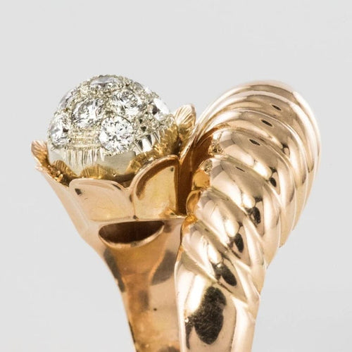 Bague 53 Bague couture en or jaune 18 carats et diamants 58 Facettes 19-360-57