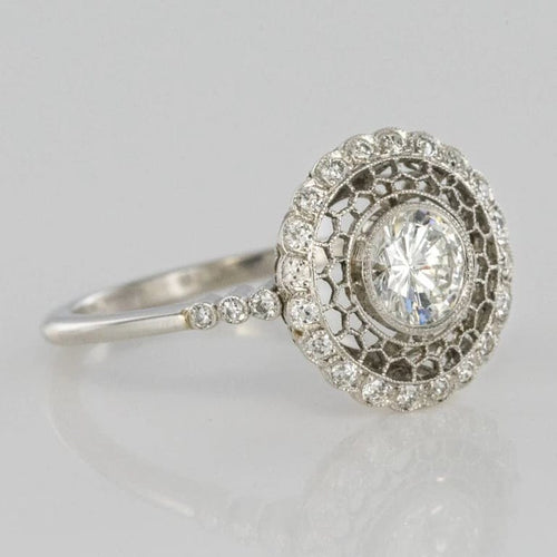 Bague 53 Bague ronde dentelle en platine et diamants 58 Facettes 20-086-55